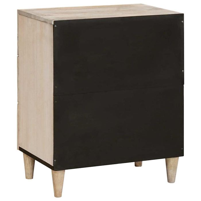 Dulap de noapte cu ușă Bej 50 x 33 x 62 cm Lemn masiv de acacia - WALTI WALTI