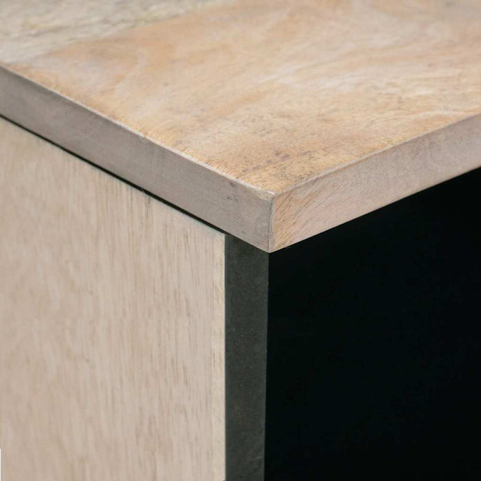 Masă de cafea cu raft Alb 80 x 54 x 40 cm Lemn masiv de acacia - WALTI WALTI