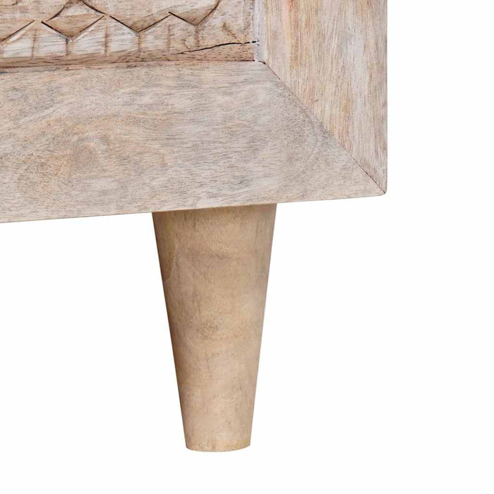 Masă de cafea cu raft Alb 80 x 54 x 40 cm Lemn masiv de acacia - WALTI WALTI