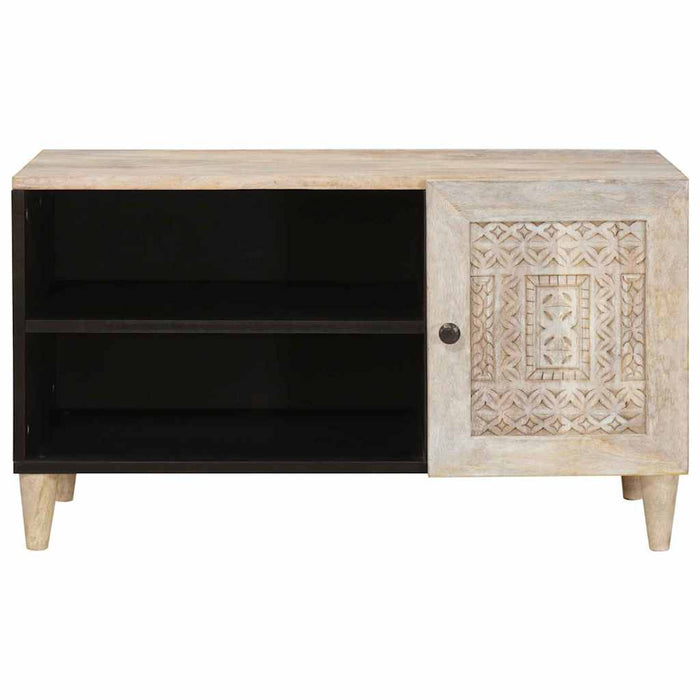 Unități TV cu raft cu ușă Alb 80 x 33 x 46 cm Lemn compozit - WALTI WALTI