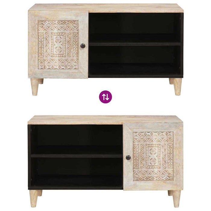 Unități TV cu raft cu ușă Alb 80 x 33 x 46 cm Lemn compozit - WALTI WALTI