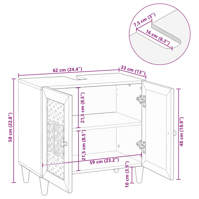 Dulap de Baie Pe perete cu depozitare Alb 62 x 33 x 58 cm - WALTI WALTI
