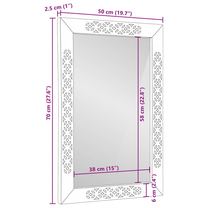 Oglindă pentru baie cu oglindă Alb 70 x 50 x 2,5 cm - WALTI WALTI