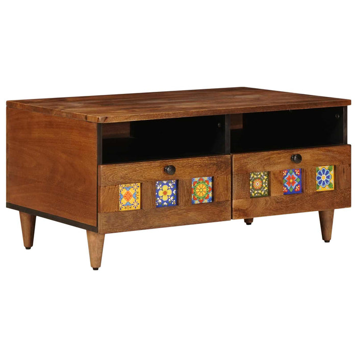 Cabinet TV cu sertar castan 70 x 33 x 46 cm Lemn de mango solid - WALTI WALTI