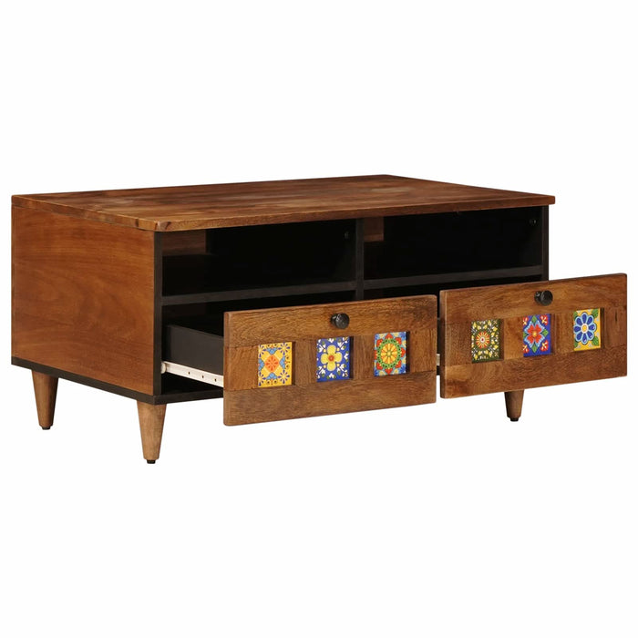 Cabinet TV cu sertar castan 70 x 33 x 46 cm Lemn de mango solid - WALTI WALTI