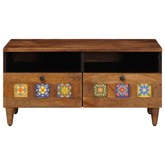 Cabinet TV cu sertar castan 70 x 33 x 46 cm Lemn de mango solid - WALTI WALTI