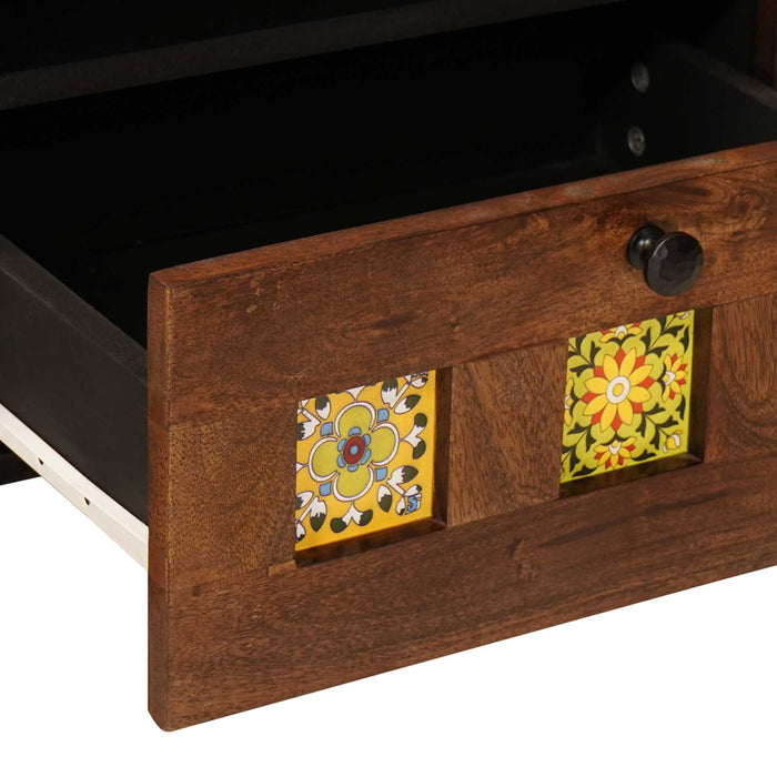 Cabinet TV cu ușă castan 105 x 33 x 46 cm Lemn de mango solid - WALTI WALTI