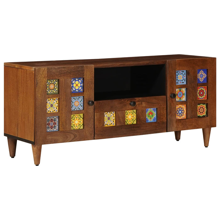 Cabinet TV cu ușă castan 105 x 33 x 46 cm Lemn de mango solid - WALTI WALTI