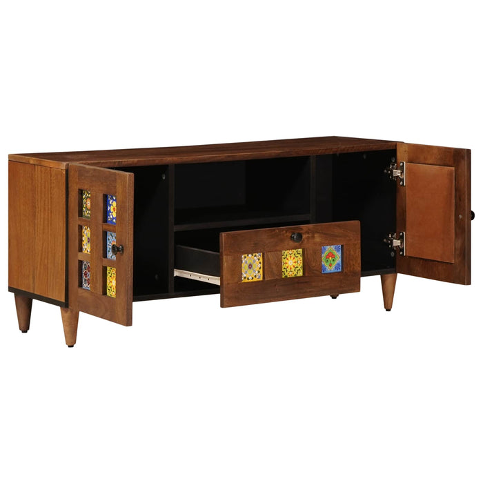 Cabinet TV cu ușă castan 105 x 33 x 46 cm Lemn de mango solid - WALTI WALTI