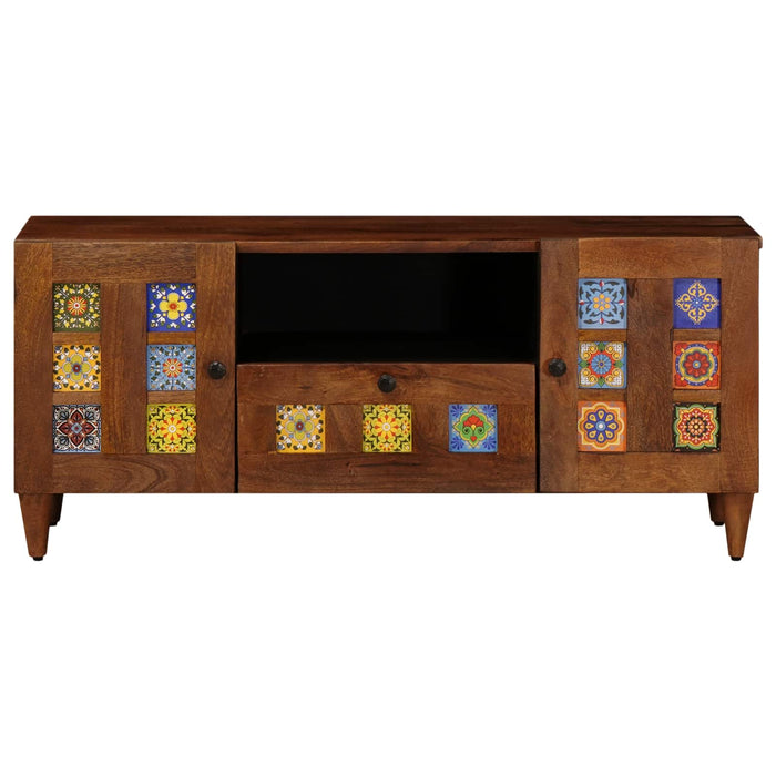Cabinet TV cu ușă castan 105 x 33 x 46 cm Lemn de mango solid - WALTI WALTI