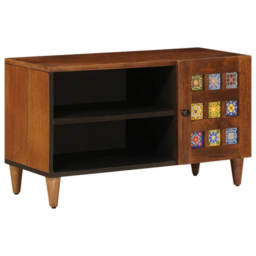 Cabinet TV cu ușă castan 80 x 33 x 46 cm Lemn de mango solid - WALTI WALTI
