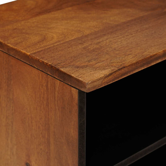 Cabinet TV cu raft castan 100 x 33 x 46 cm Lemn de mango solid - WALTI WALTI