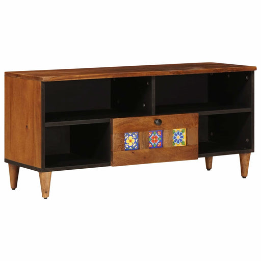 Cabinet TV cu raft castan 100 x 33 x 46 cm Lemn de mango solid - WALTI WALTI
