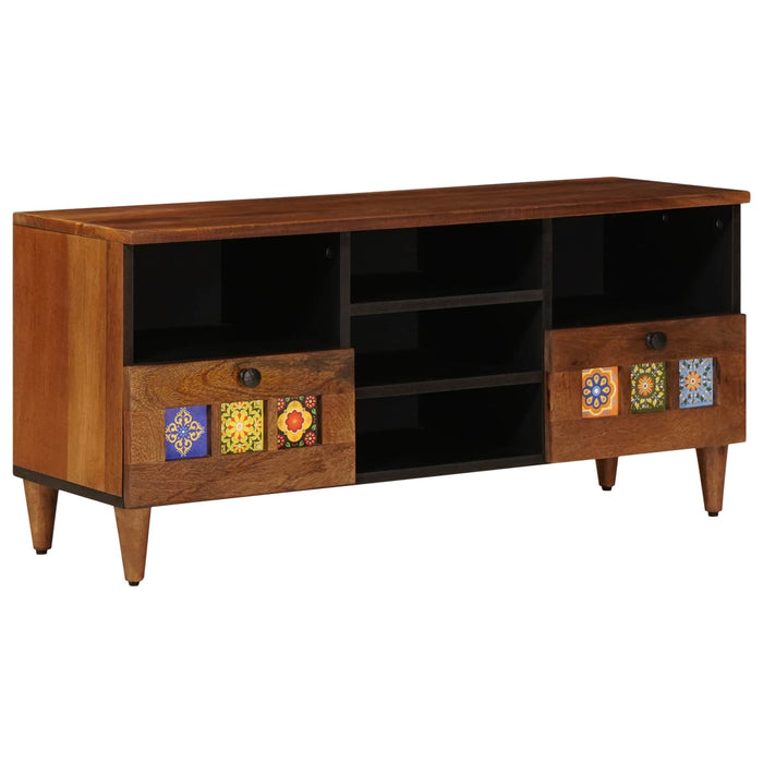 Cabinet TV cu raft castan 100 x 33 x 46 cm Lemn de mango solid - WALTI WALTI