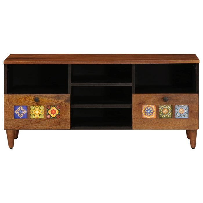 Cabinet TV cu raft castan 100 x 33 x 46 cm Lemn de mango solid - WALTI WALTI