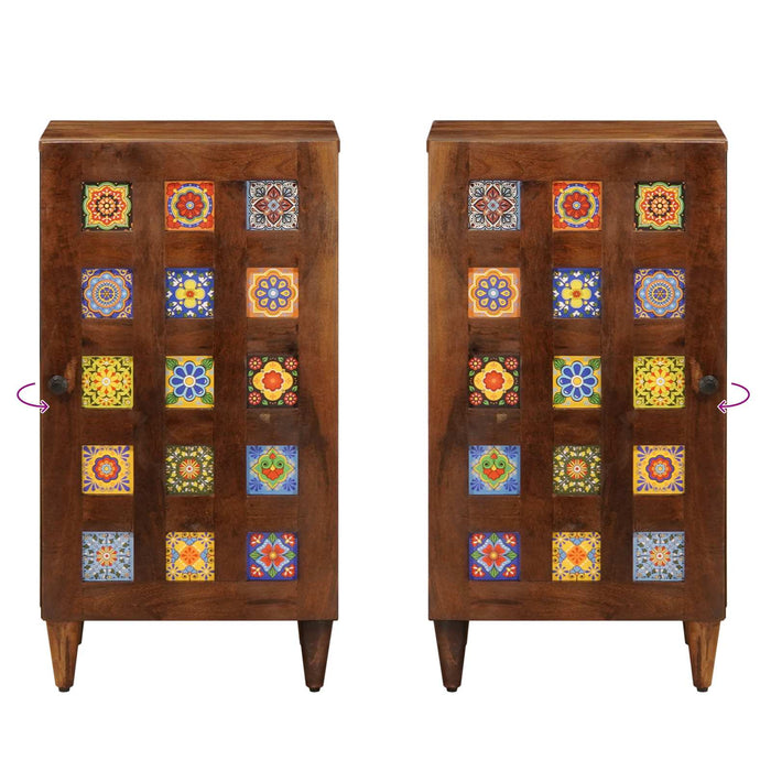 Bufet cu depozitare castan 40 x 33 x 75 cm Lemn de mango solid - WALTI WALTI