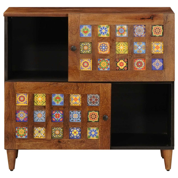 Bufet cu depozitare castan 80 x 33 x 75 cm Lemn de mango solid - WALTI WALTI