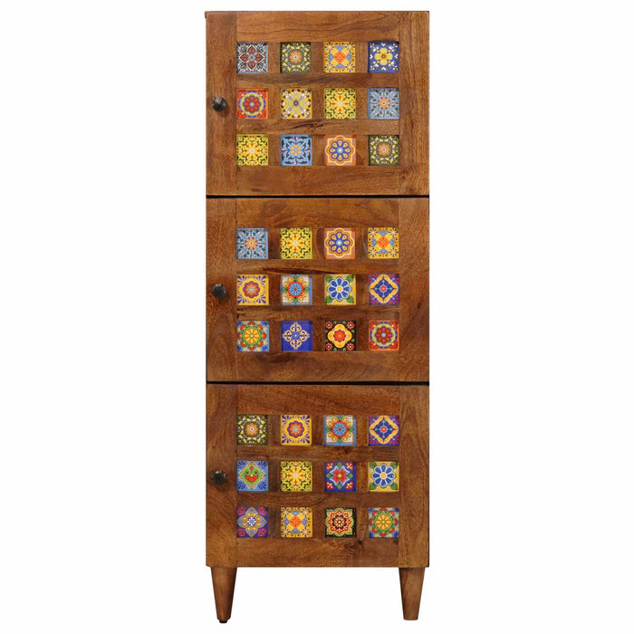 Bufet cu depozitare castan 40 x 33 x 110 cm Lemn de mango solid - WALTI WALTI