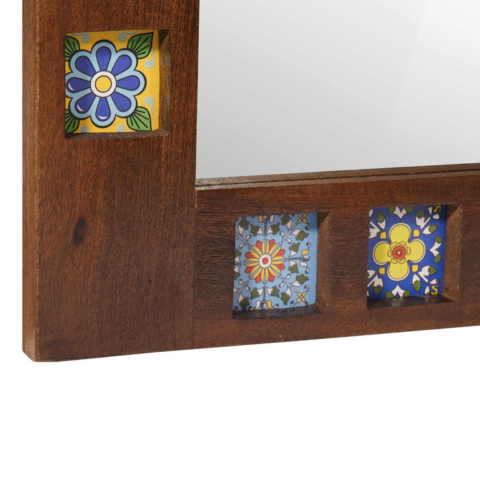 Oglindă pentru baie castan 50 x 70 x 2,5 cm Lemn de mango solid - WALTI WALTI