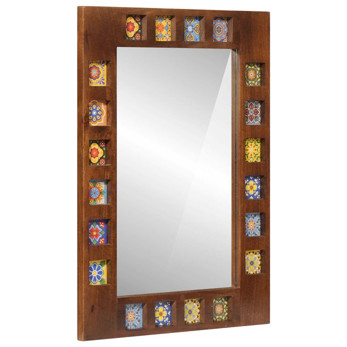 Oglindă pentru baie castan 50 x 70 x 2,5 cm Lemn de mango solid - WALTI WALTI