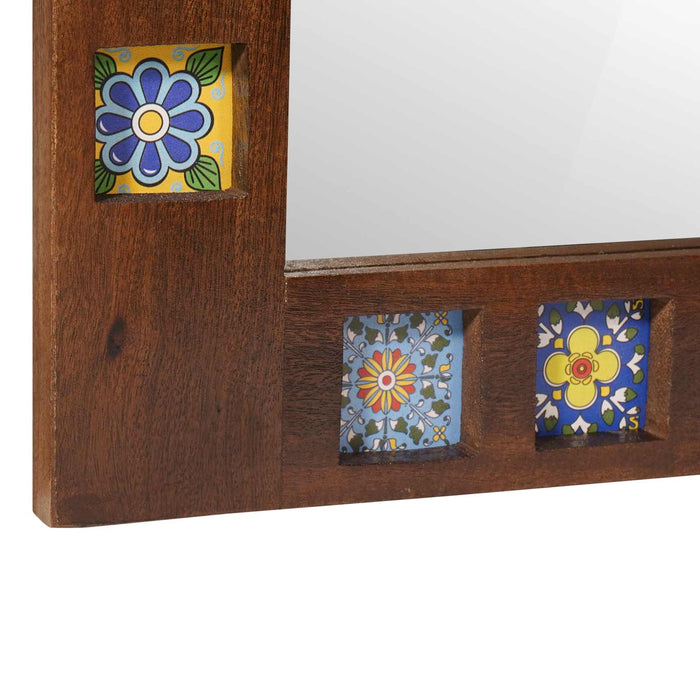 Oglindă pentru baie castan 50 x 70 x 2,5 cm Lemn de mango solid - WALTI WALTI