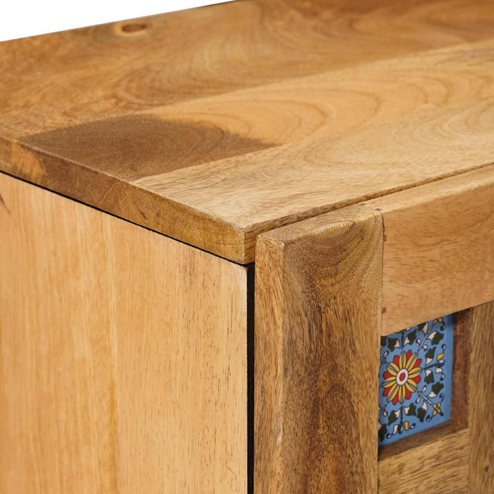 Dulap de noapte natural 40 x 33,5 x 46 cm Lemn de mango solid - WALTI WALTI