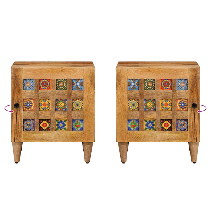 Dulap de noapte natural 40 x 33,5 x 46 cm Lemn de mango solid - WALTI WALTI