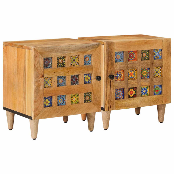 Dulap de noapte 2 pcs natural 40 x 33,5 x 46 cm - WALTI WALTI