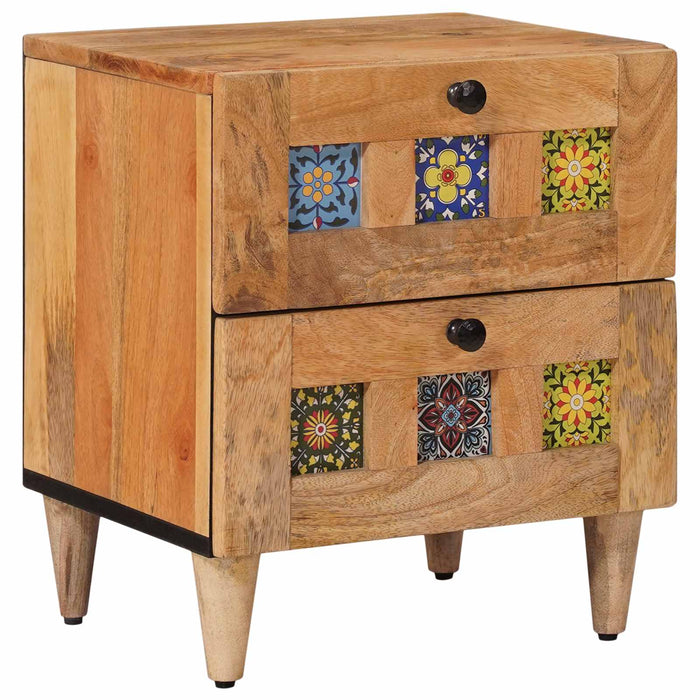 Dulap de noapte natural 40 x 33,5 x 46 cm Lemn de mango solid - WALTI WALTI
