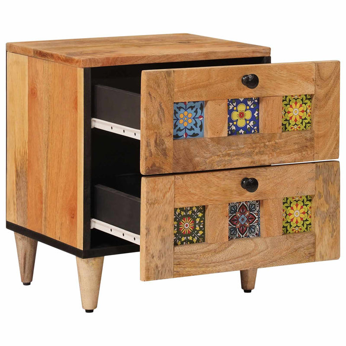 Dulap de noapte natural 40 x 33,5 x 46 cm Lemn de mango solid - WALTI WALTI