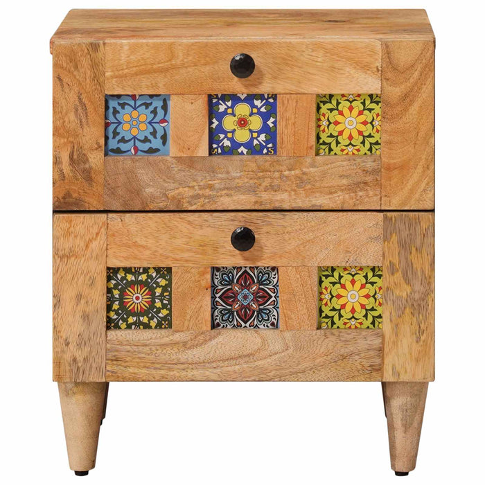 Dulap de noapte natural 40 x 33,5 x 46 cm Lemn de mango solid - WALTI WALTI