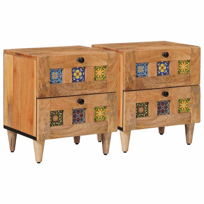 Dulap de noapte cu sertar 2 pcs natural 40 x 33,5 x 46 cm - WALTI WALTI