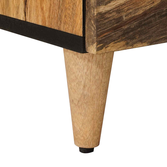 Cabinet TV cu raft natural 70 x 33 x 46 cm Lemn de mango solid - WALTI WALTI