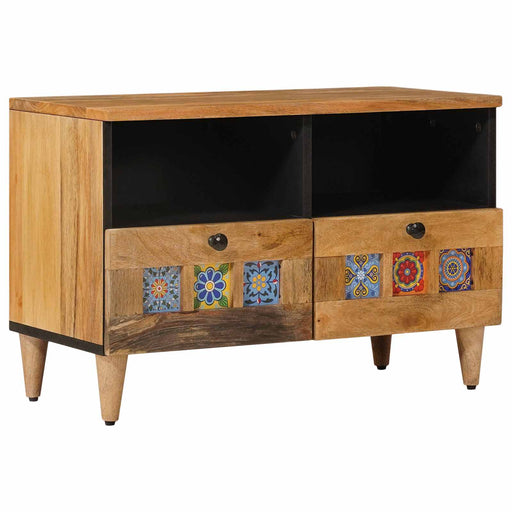 Cabinet TV cu raft natural 70 x 33 x 46 cm Lemn de mango solid - WALTI WALTI