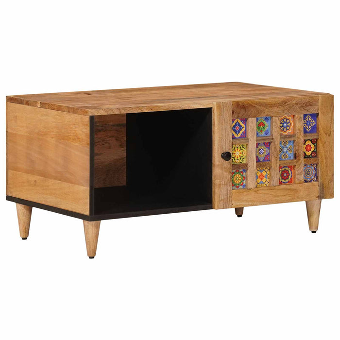 Masă de cafea natural 80 x 50 x 40 cm Lemn de mango solid - WALTI WALTI