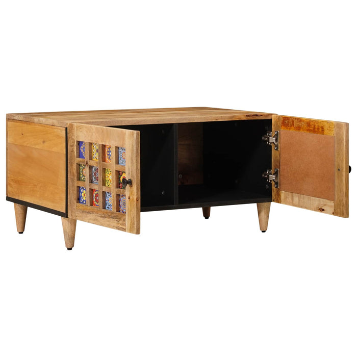 Masă de cafea natural 80 x 50 x 40 cm Lemn de mango solid - WALTI WALTI