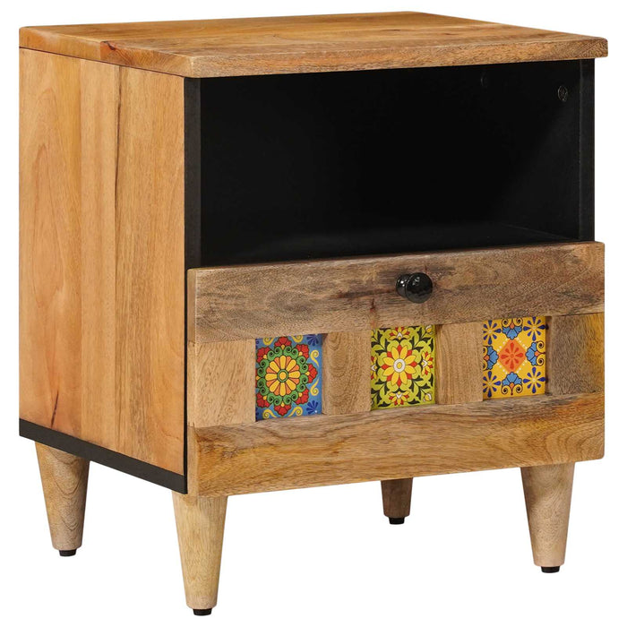 Dulap de noapte natural 40 x 33 x 46 cm Lemn de mango solid - WALTI WALTI