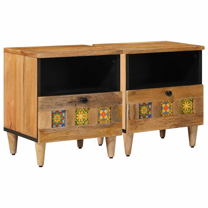 Dulap de noapte cu sertar 2 pcs natural 40 x 33 x 46 cm - WALTI WALTI