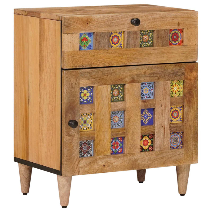 Dulap de noapte natural 50 x 33 x 60 cm Lemn de mango solid - WALTI WALTI