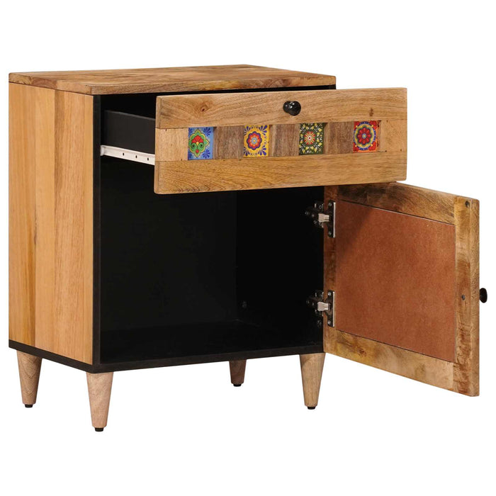 Dulap de noapte natural 50 x 33 x 60 cm Lemn de mango solid - WALTI WALTI