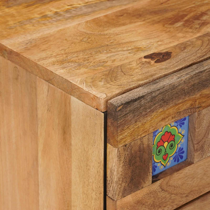 Dulap de noapte natural 50 x 33 x 62 cm Lemn de mango solid - WALTI WALTI