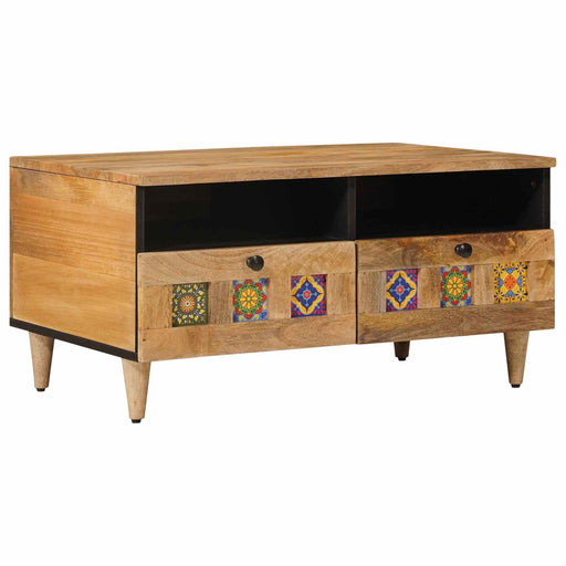Masă de cafea natural 80 x 54 x 40 cm Lemn de mango solid - WALTI WALTI