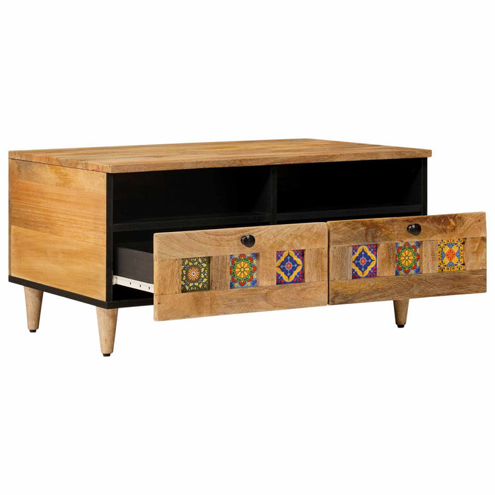 Masă de cafea natural 80 x 54 x 40 cm Lemn de mango solid - WALTI WALTI