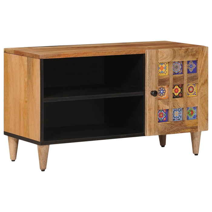 Cabinet TV cu ușă natural 80 x 31,5 x 46 cm Lemn de mango solid - WALTI WALTI