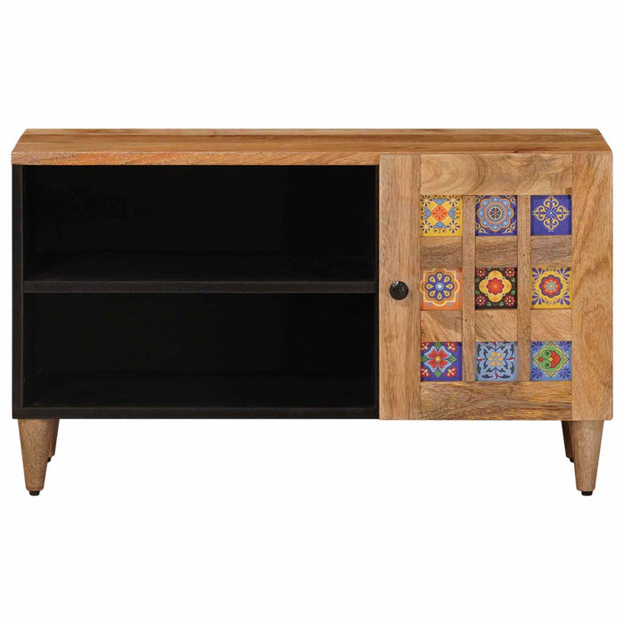 Cabinet TV cu ușă natural 80 x 31,5 x 46 cm Lemn de mango solid - WALTI WALTI