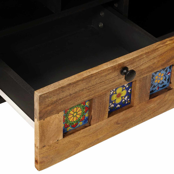 Cabinet TV natural 100 x 33,5 x 46 cm Lemn de mango solid - WALTI WALTI