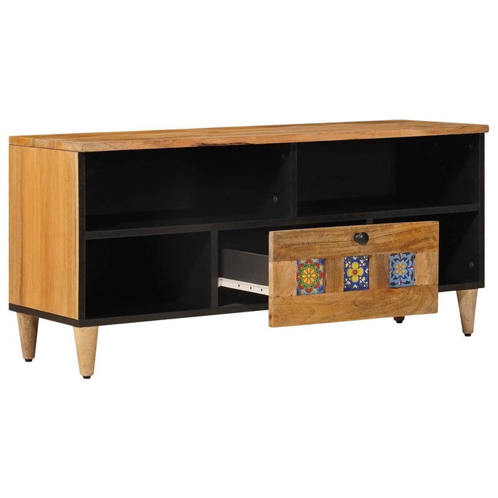 Cabinet TV natural 100 x 33,5 x 46 cm Lemn de mango solid - WALTI WALTI