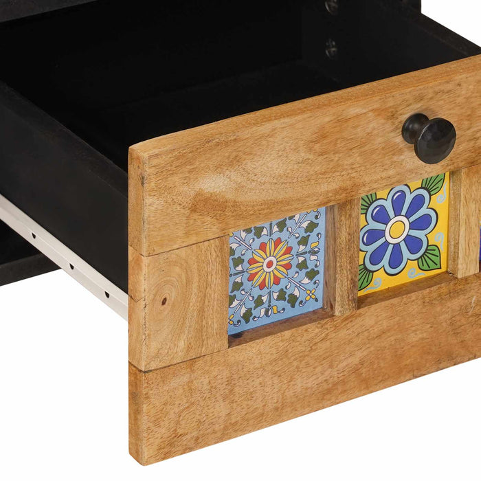 Cabinet TV natural 100 x 33,5 x 46 cm Lemn de mango solid - WALTI WALTI