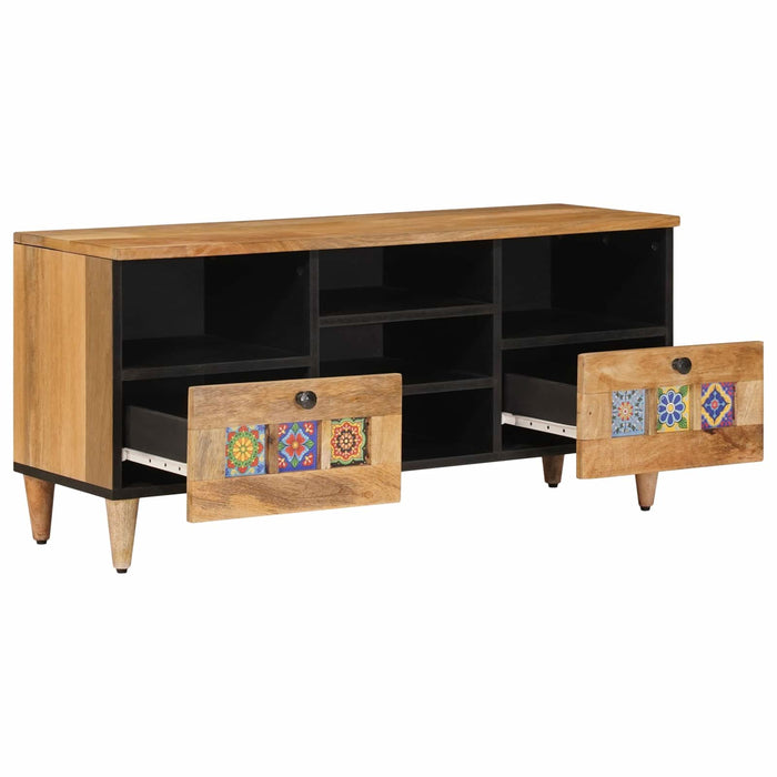 Cabinet TV natural 100 x 33,5 x 46 cm Lemn de mango solid - WALTI WALTI