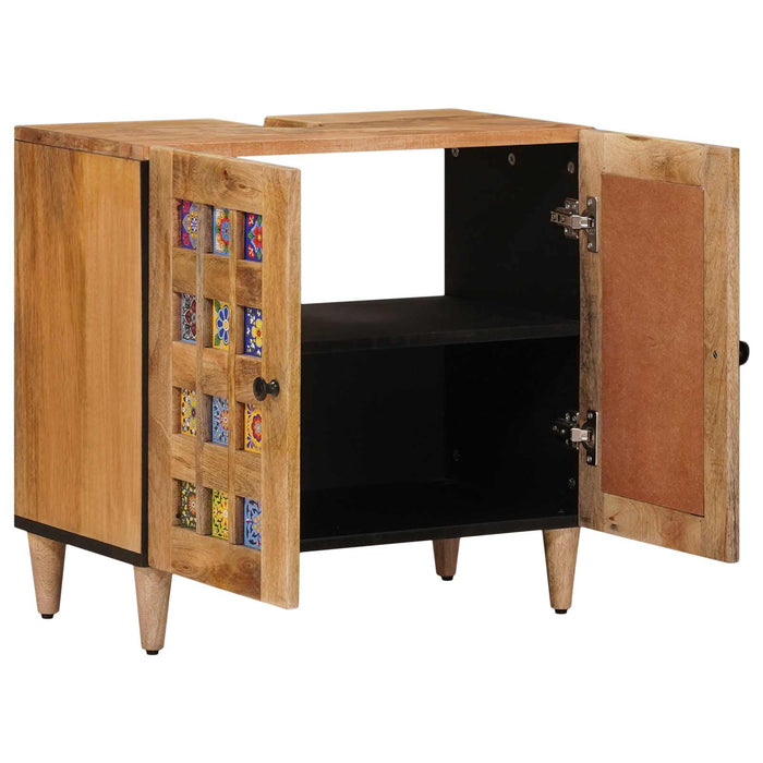 Dulap pentru Chiuveta de Baie cu ușă natural 62 x 33 x 58 cm - WALTI WALTI